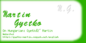 martin gyetko business card